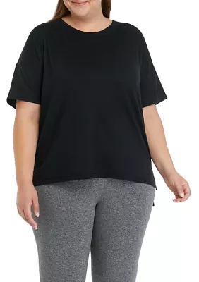 Plus Drop Shoulder Cropped T-Shirt