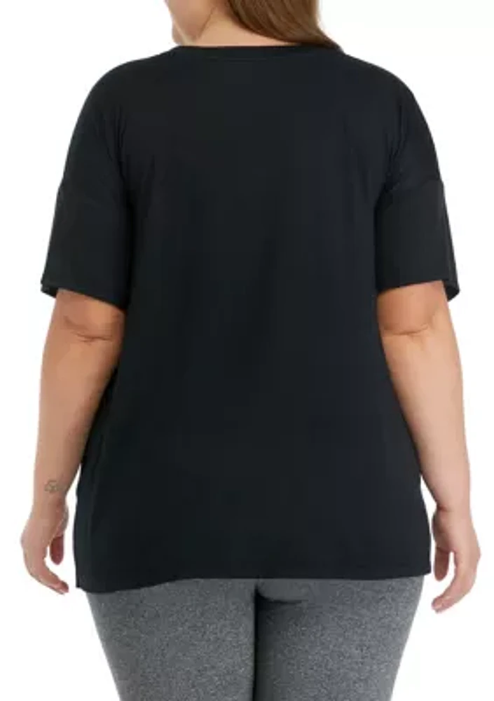 Plus Drop Shoulder Cropped T-Shirt