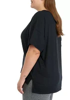 Plus Drop Shoulder Cropped T-Shirt