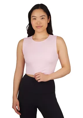 Pure Cloud Basic Fitted Cropped Tank