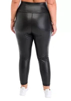 Plus Faux Leather High Rise Leggings