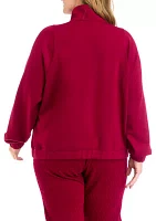 Plus Scuba 1/2 Zip Pullover Sweatshirt with Pockets