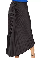 Women's Asymmetrical Pleated Midi Skirt