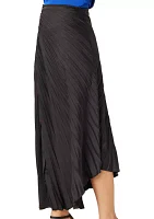 Women's Asymmetrical Pleated Midi Skirt