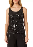 Women's Zebra Sequin Tank Top