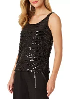 Women's Zebra Sequin Tank Top