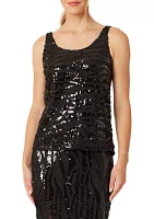 Women's Zebra Sequin Tank Top