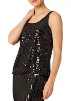 Women's Zebra Sequin Tank Top