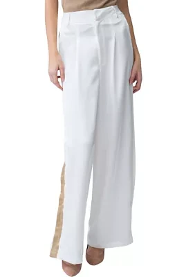 Women's Gold Tux Strip Wide Leg Pants