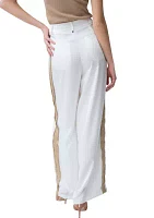 Women's Gold Tux Strip Wide Leg Pants