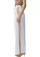 Women's Gold Tux Strip Wide Leg Pants