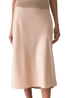 Women's A-Line Satin Skirt