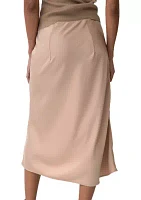 Women's A-Line Satin Skirt