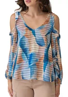 Women's Cold Shoulder Ruffle Top