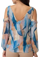 Women's Cold Shoulder Ruffle Top