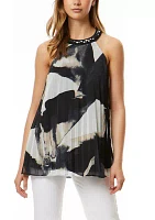 Women's Sleeveless Pleated Halter Blouse