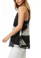 Women's Sleeveless Pleated Halter Blouse