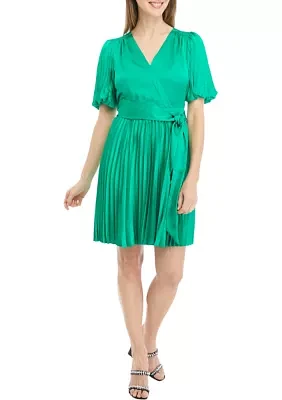 Women's Pleated Skirt Wrap Dress