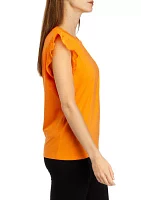 Women's Ruffle Sleeve Woven Top