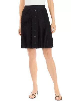 Women's Ruffle Front Short Pleated Skirt