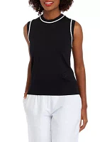 Women's Sleeveless Tipped Sweater