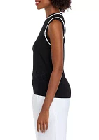 Women's Sleeveless Tipped Sweater