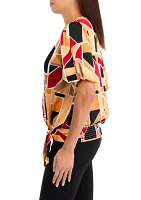 Women's Printed Wrap Blouse