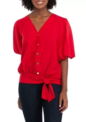 Women's Short Sleeve Wrap Blouse