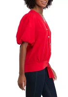Women's Short Sleeve Wrap Blouse