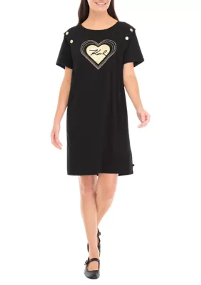 Women's Heart Karl Short Sleeve T-Shirt Dress