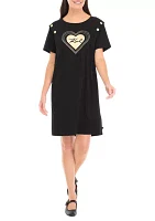 Women's Heart Karl Short Sleeve T-Shirt Dress