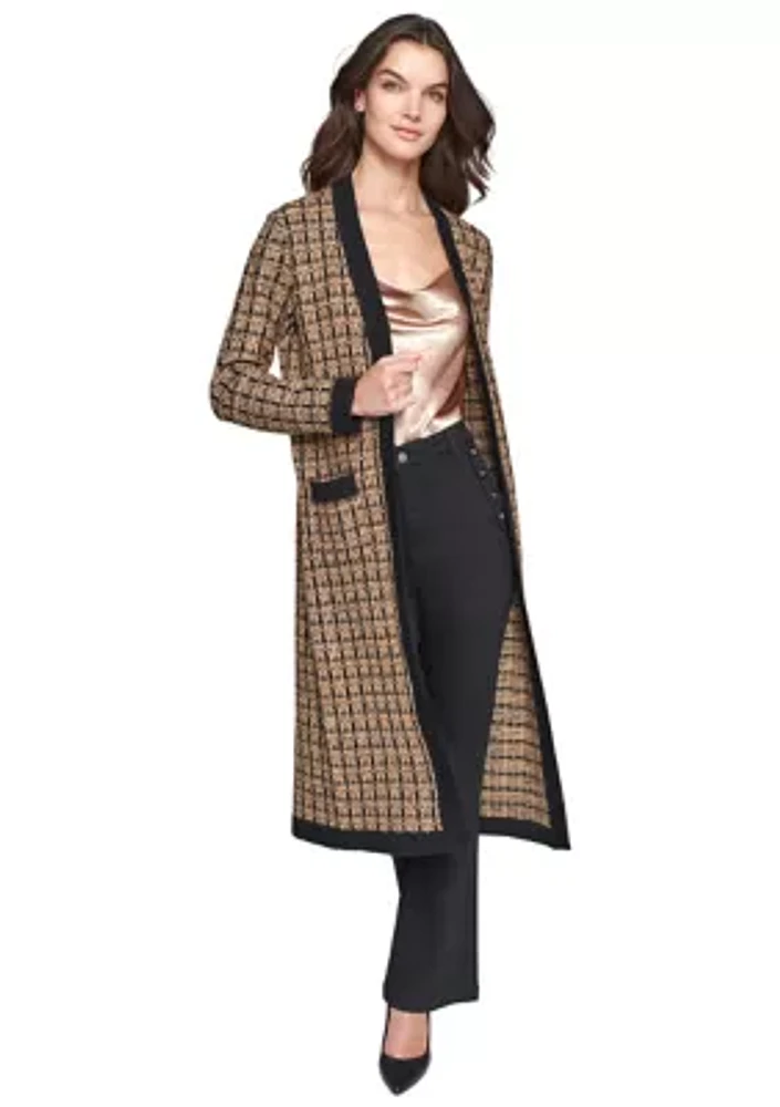 Women's Open Front Tweed Cardigan