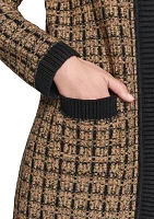 Women's Open Front Tweed Cardigan