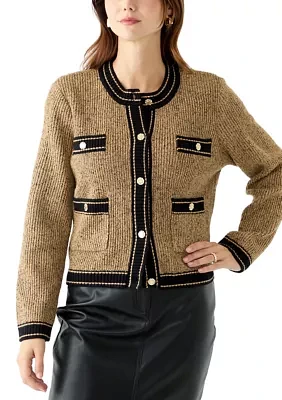 Women's Button Front Pocket Sweater Jacket