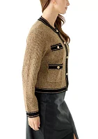 Women's Button Front Pocket Sweater Jacket