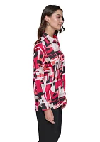 Women's Long Sleeve Printed Tunic Blouse