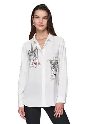 Women's Paris Shop Button Down Shirt