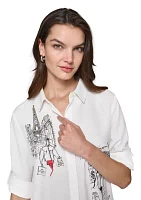 Women's Paris Shop Button Down Shirt