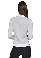 Women's Long Sleeve Pocket Front 2Fer Sweater