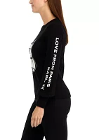 Women's Cat Graphic Crew Neck Sweater