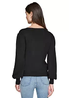 Women's Embroidered Crew Neck Sweater