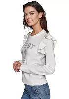 Women's C'est La Vie Ruffle Sweater