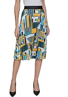 Women's Geometric Print Pleated Skirt