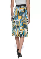 Women's Geometric Print Pleated Skirt