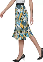 Women's Geometric Print Pleated Skirt