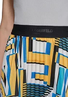 Women's Geometric Print Pleated Skirt