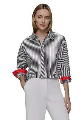 Women's Long Sleeve Vertical Stripe Shirt