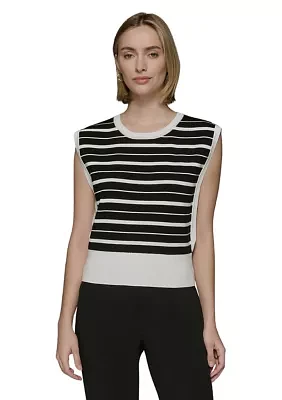 Women's Sleeveless Striped Sweater