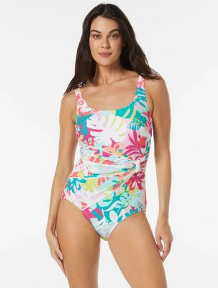 Draped Sash One Piece Swimsuit