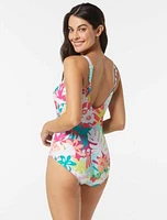 Draped Sash One Piece Swimsuit